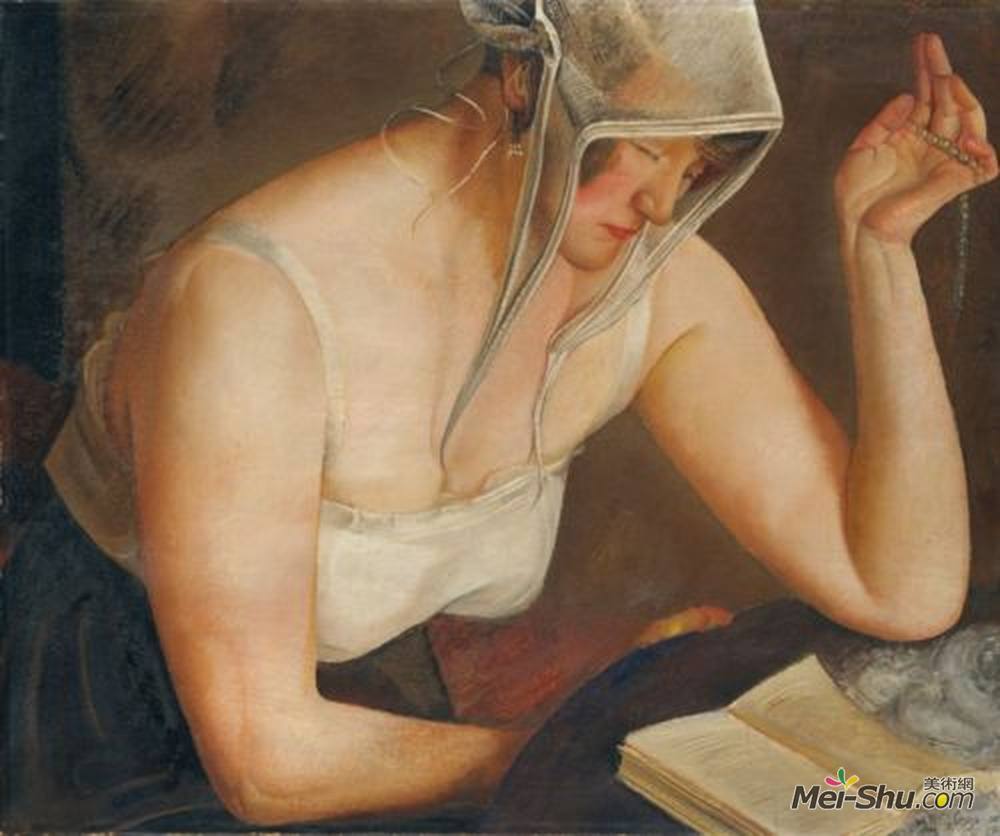 鲍里斯·格里戈里耶夫(Boris Grigoriev)高清作品《女性阅读》