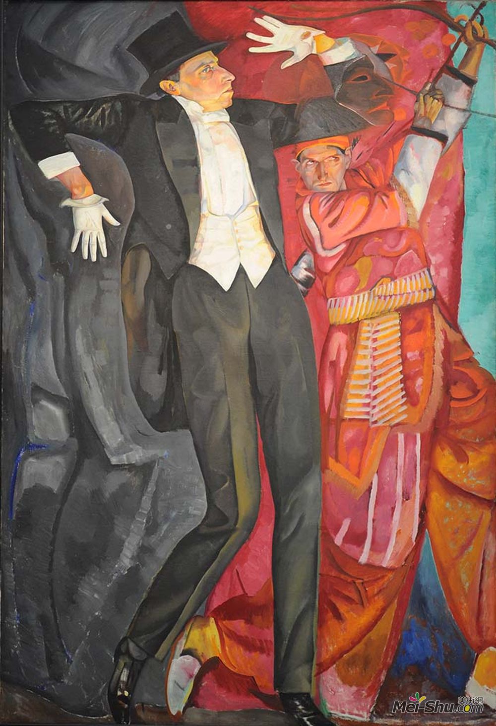 鲍里斯·格里戈里耶夫(Boris Grigoriev)高清作品《维塞沃罗梅耶霍尔德肖像》
