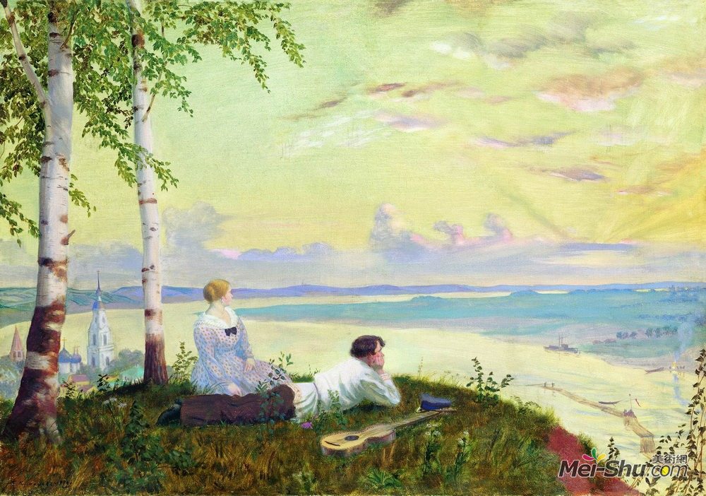鲍里斯·克斯托依列夫(Boris Kustodiev)高清作品《伏尔加》