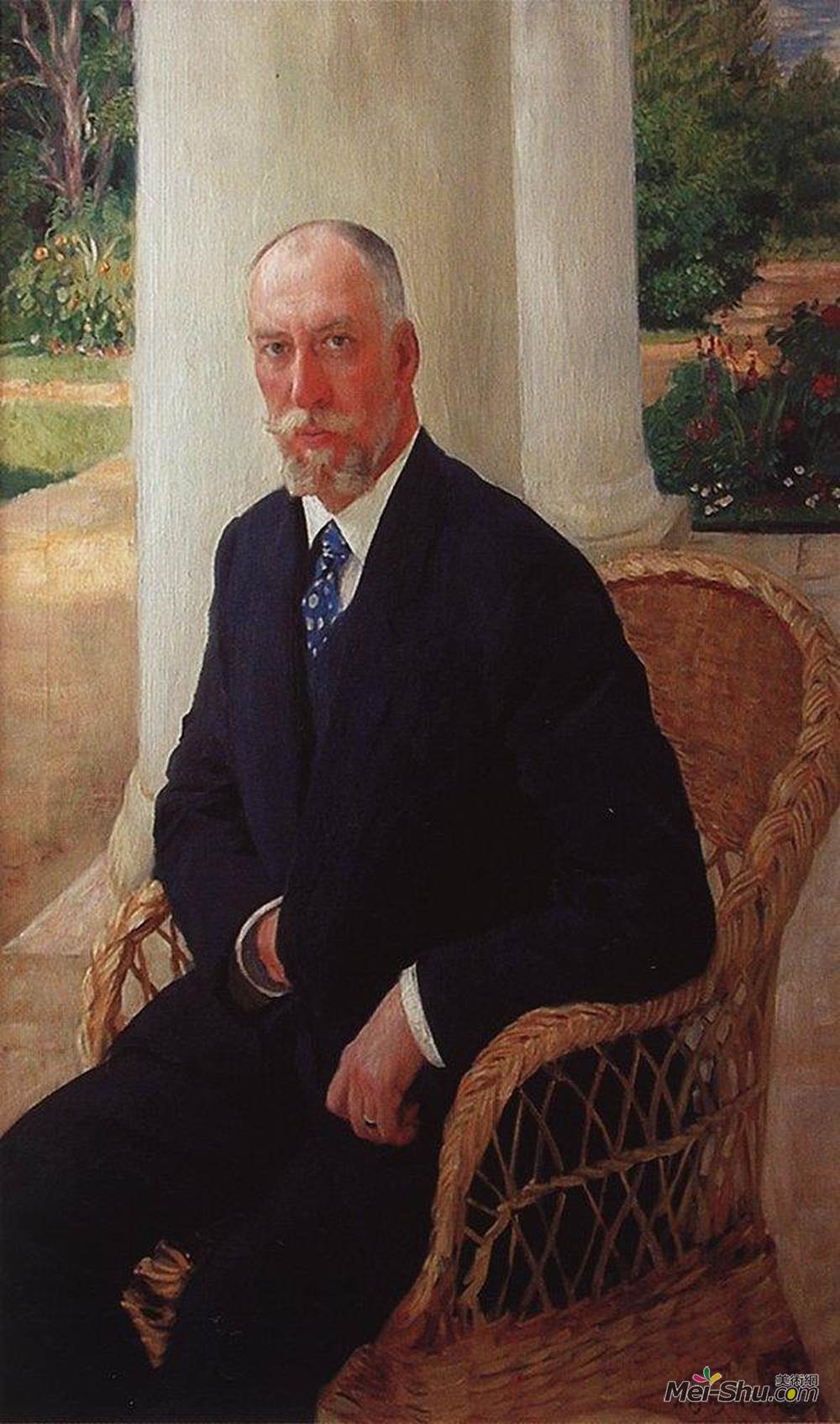鲍里斯·克斯托依列夫(Boris Kustodiev)高清作品《麦加南部男爵肖像》