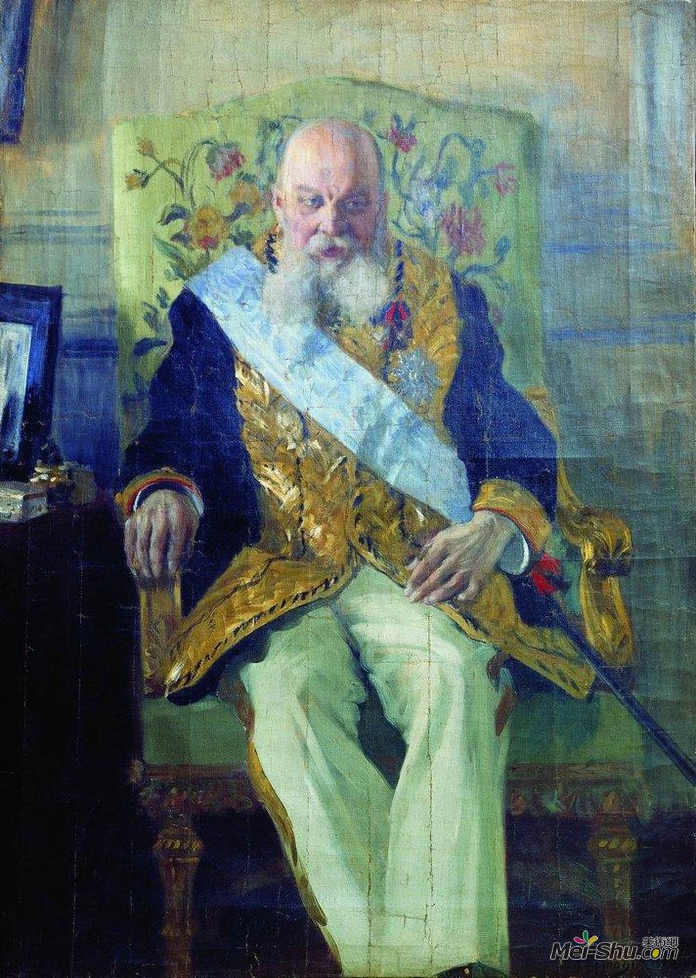 鲍里斯·克斯托依列夫(Boris Kustodiev)高清作品《Portrait of D.M. Solsky》