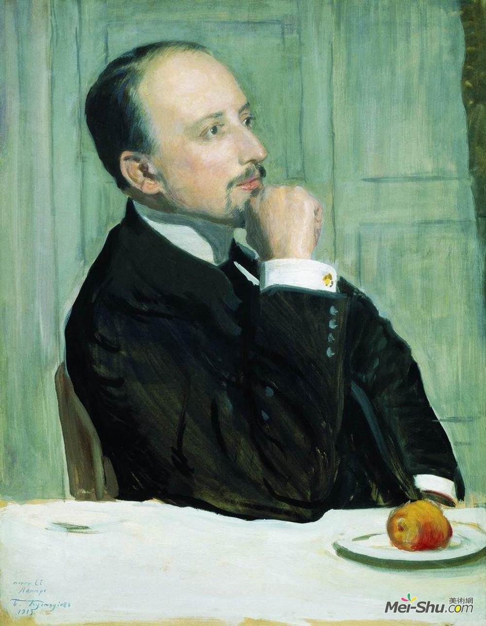 鲍里斯·克斯托依列夫(Boris Kustodiev)高清作品《Portrait of E.E. Lansere》