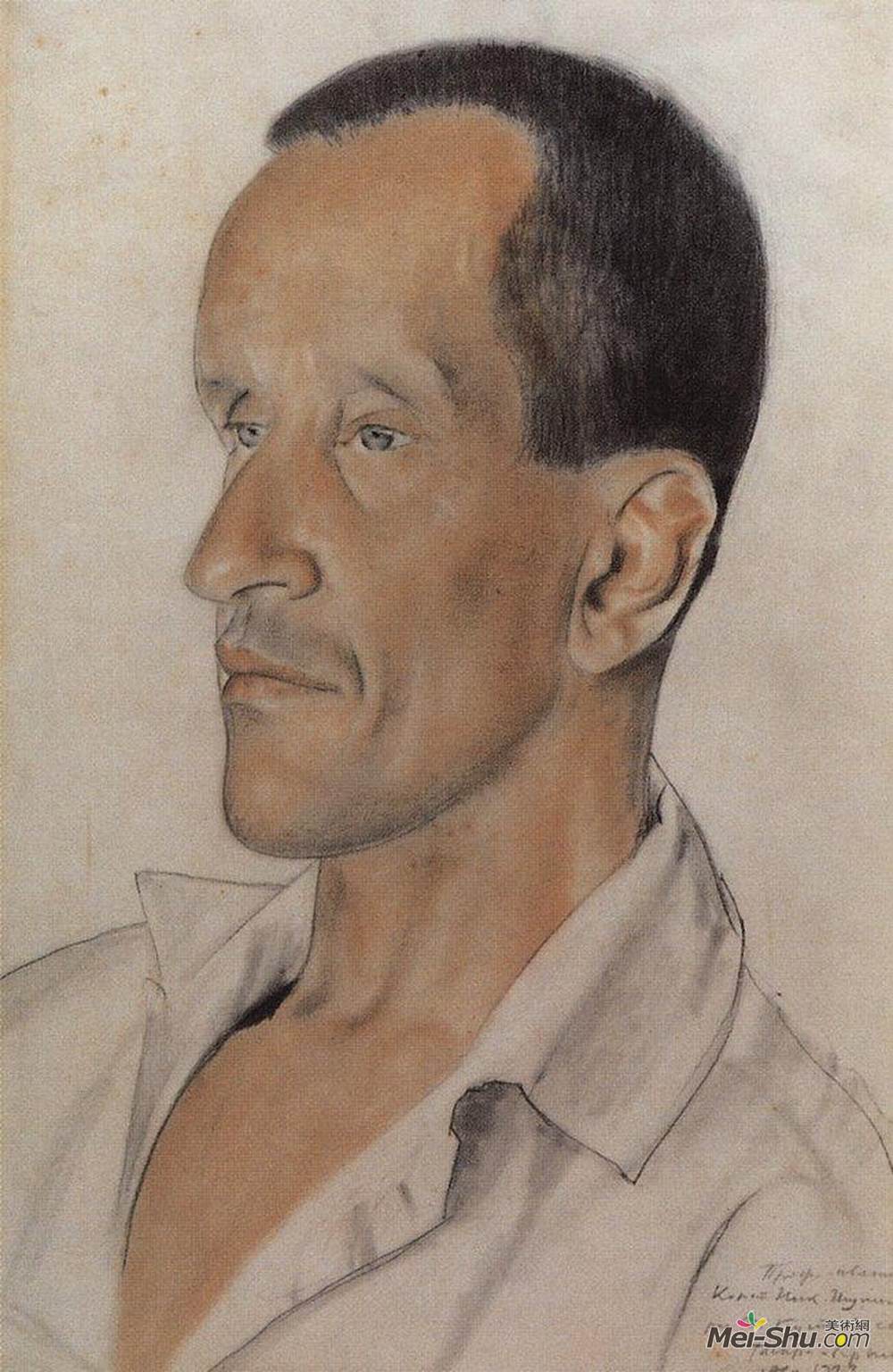 鲍里斯·克斯托依列夫(Boris Kustodiev)高清作品《Portrait of Konstantin Nicolayevich Igumnov》