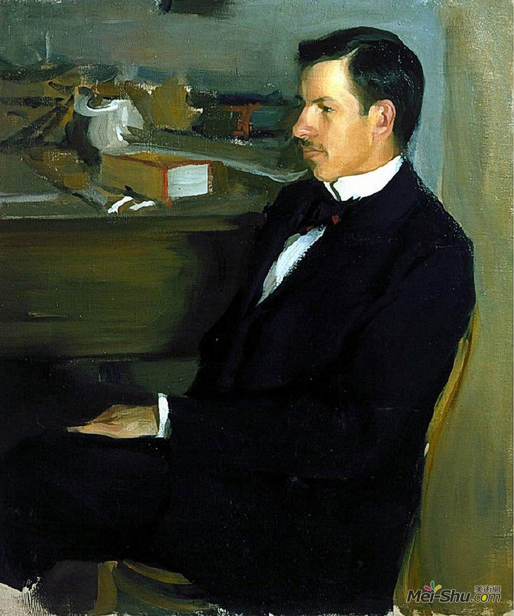 鲍里斯·克斯托依列夫(Boris Kustodiev)高清作品《Portrait of M.I. Heylik》