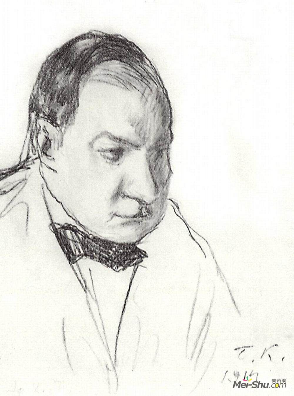 鲍里斯·克斯托依列夫(Boris Kustodiev)高清作品《Portrait of N.G. Aleksandrov》