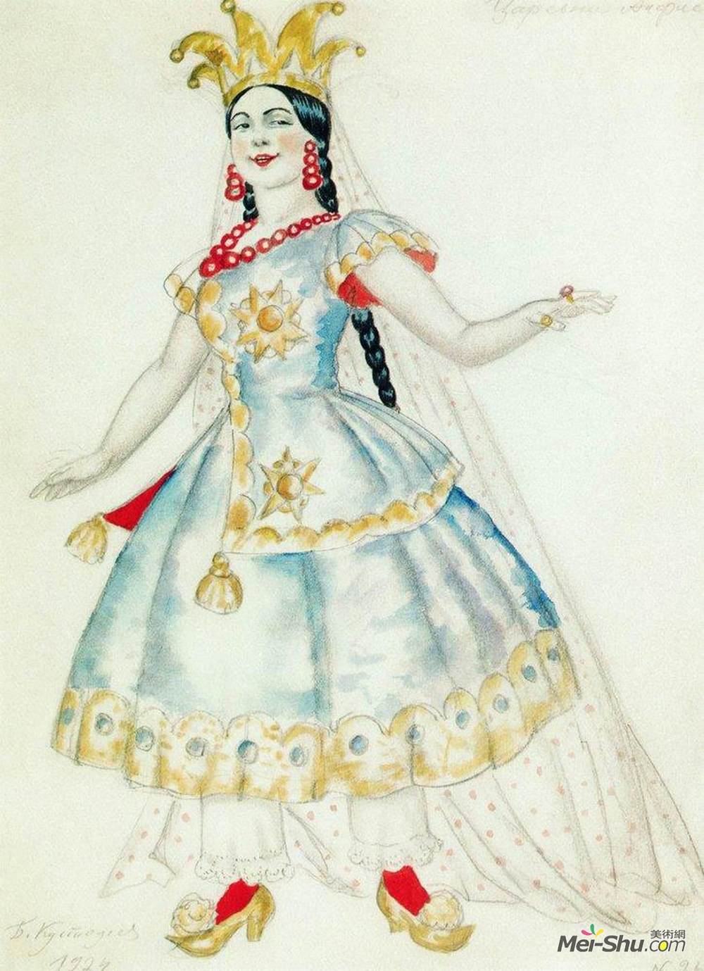 鲍里斯·克斯托依列夫(Boris Kustodiev)高清作品《安菲拉公主》