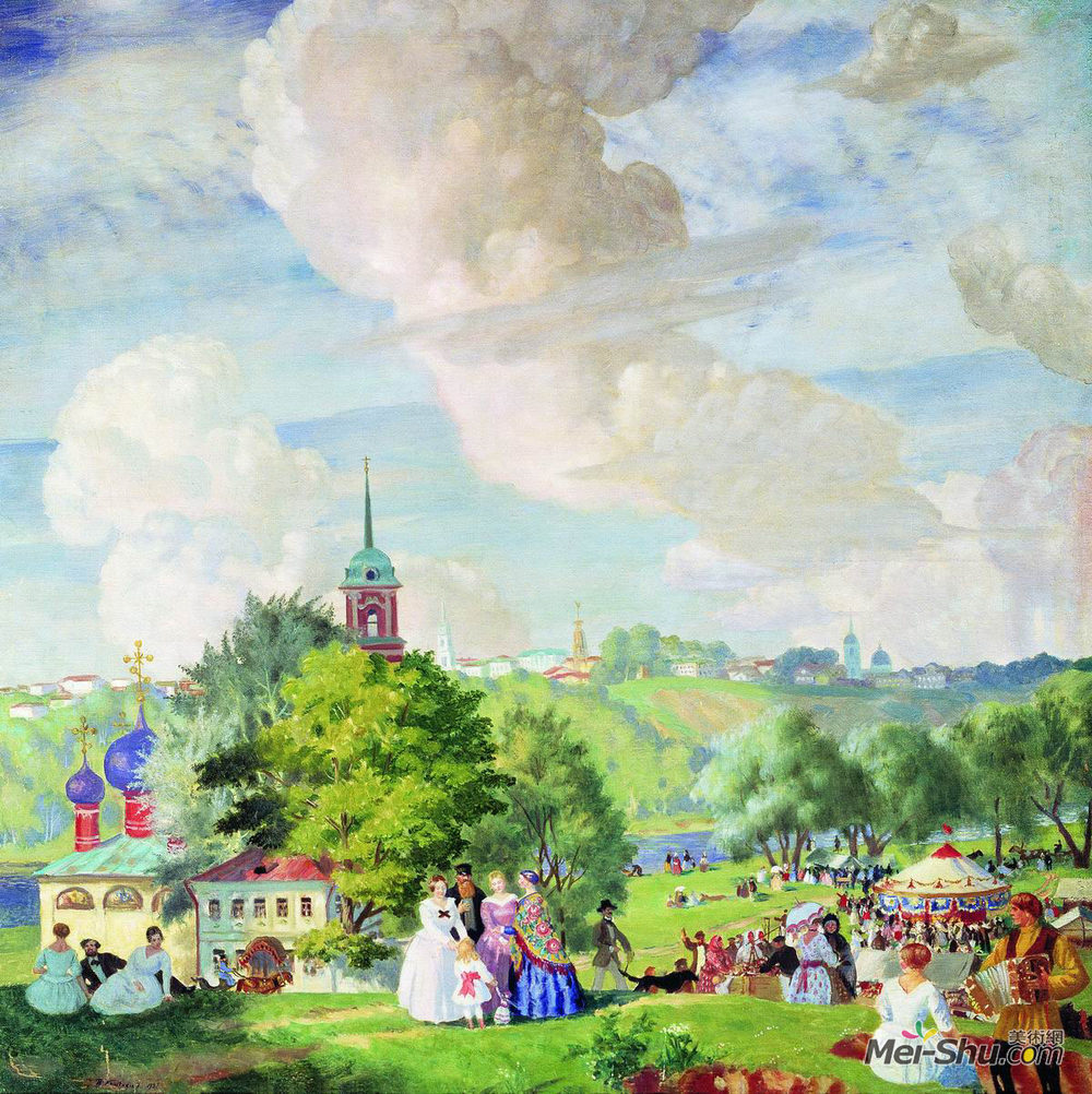 鲍里斯·克斯托依列夫(Boris Kustodiev)高清作品《暑假》
