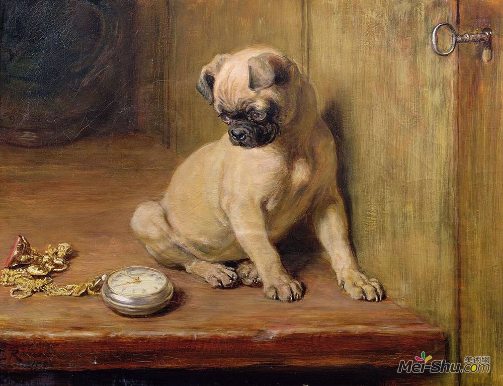 布里顿·里维尔(Briton Riviere)高清作品《-滴答滴答》
