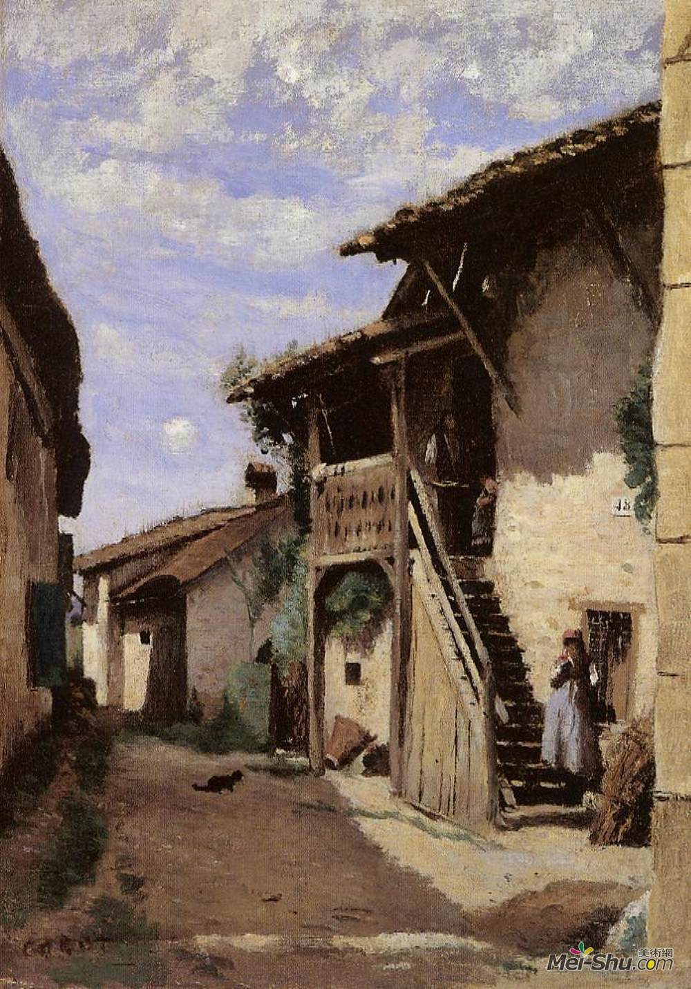 卡米耶·柯罗(Camille Corot)高清作品《A Village Street, Dardagny》
