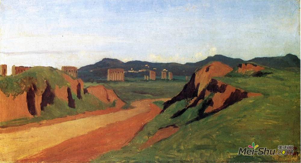 卡米耶·柯罗(Camille Corot)高清作品《罗马平原的渡槽》