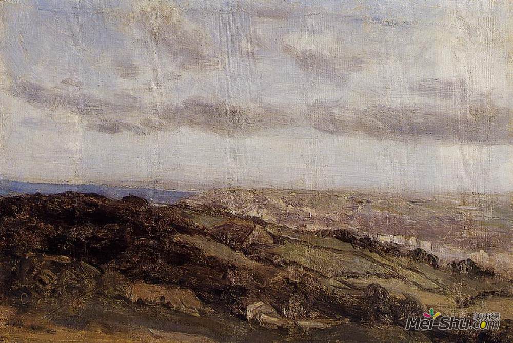 卡米耶·柯罗(Camille Corot)高清作品《Bologne sur Mer, View from the High Cliffs》