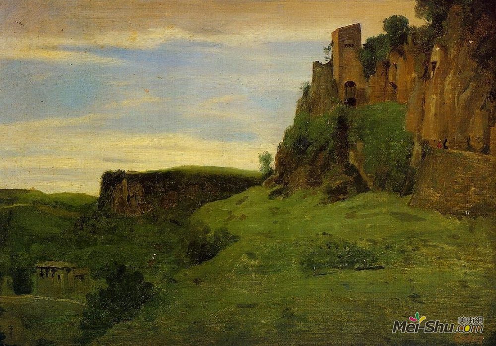 卡米耶·柯罗(Camille Corot)高清作品《高曼建筑在石头上的手机（三门》