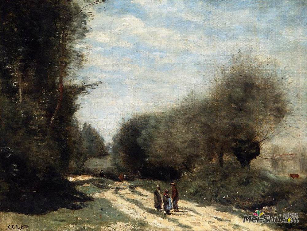 卡米耶·柯罗(Camille Corot)高清作品《克雷西恩布里路在该国》