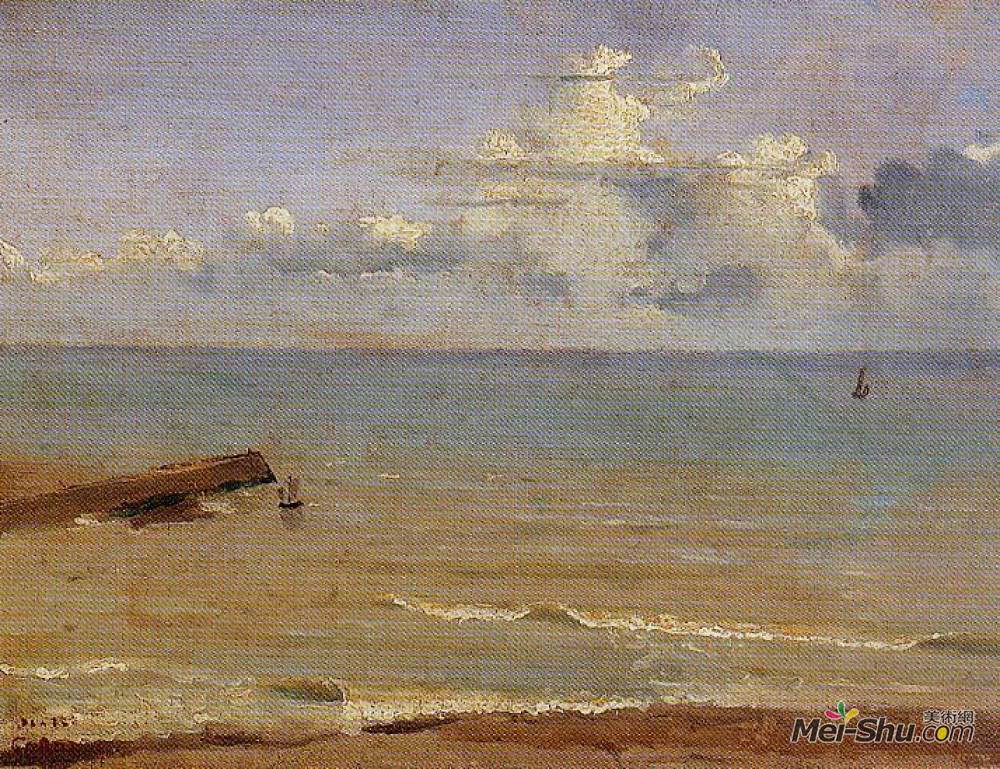 《码头和大海的尽头》卡米耶·柯罗(camille corot)高清作品欣赏
