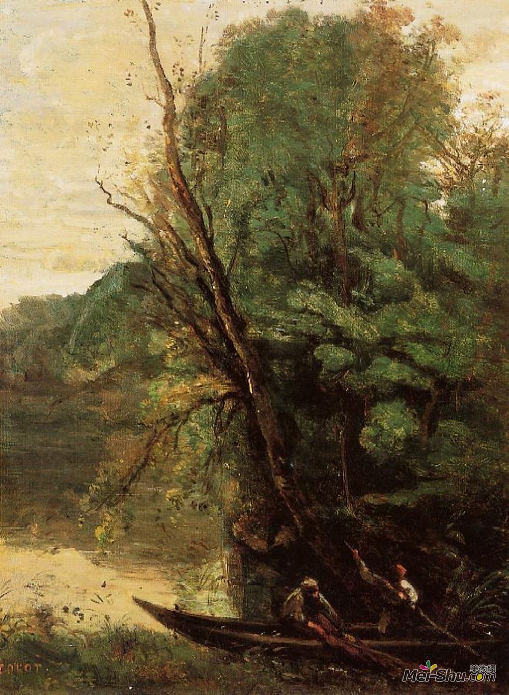 卡米耶·柯罗(Camille Corot)高清作品《渔网捕鱼》