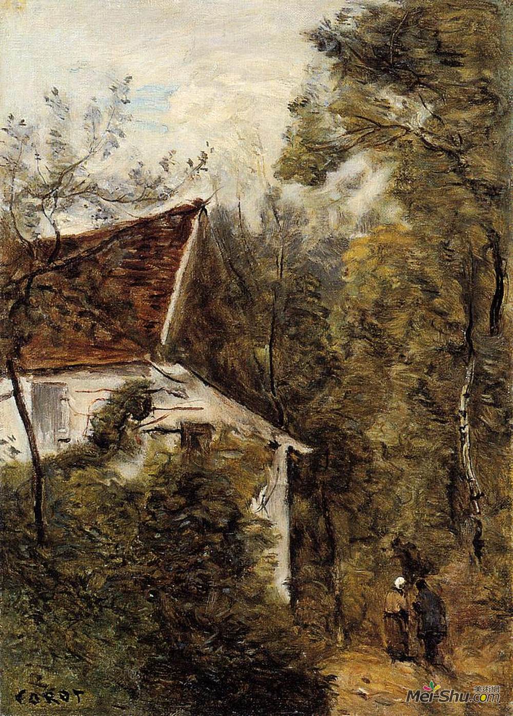 卡米耶·柯罗(Camille Corot)高清作品《路扎西，穿过树林的小径》