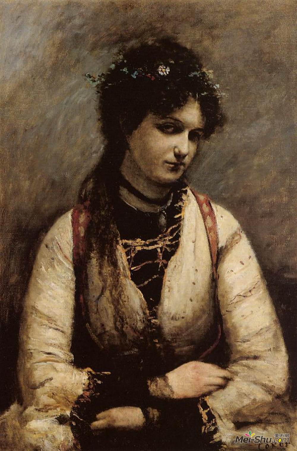 卡米耶·柯罗(Camille Corot)高清作品《Mademoiselle de Foudras》