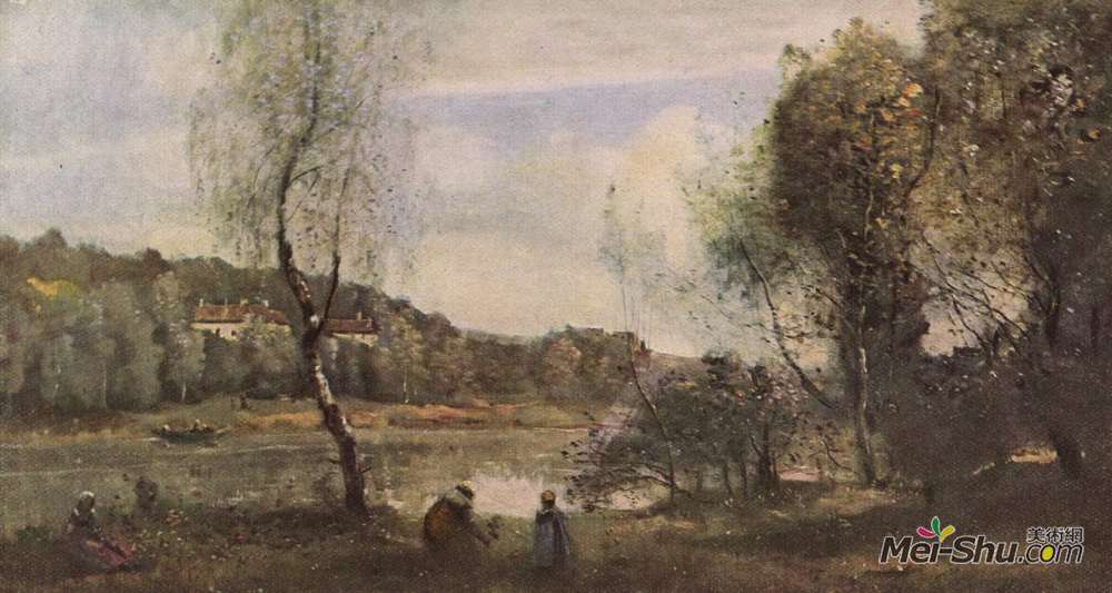 卡米耶·柯罗(Camille Corot)高清作品《Pond of Ville d'Avray》