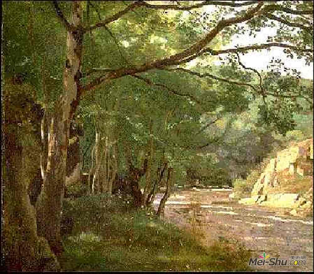 卡米耶·柯罗(Camille Corot)高清作品《Ravine in the Morvan, Near Lormes》