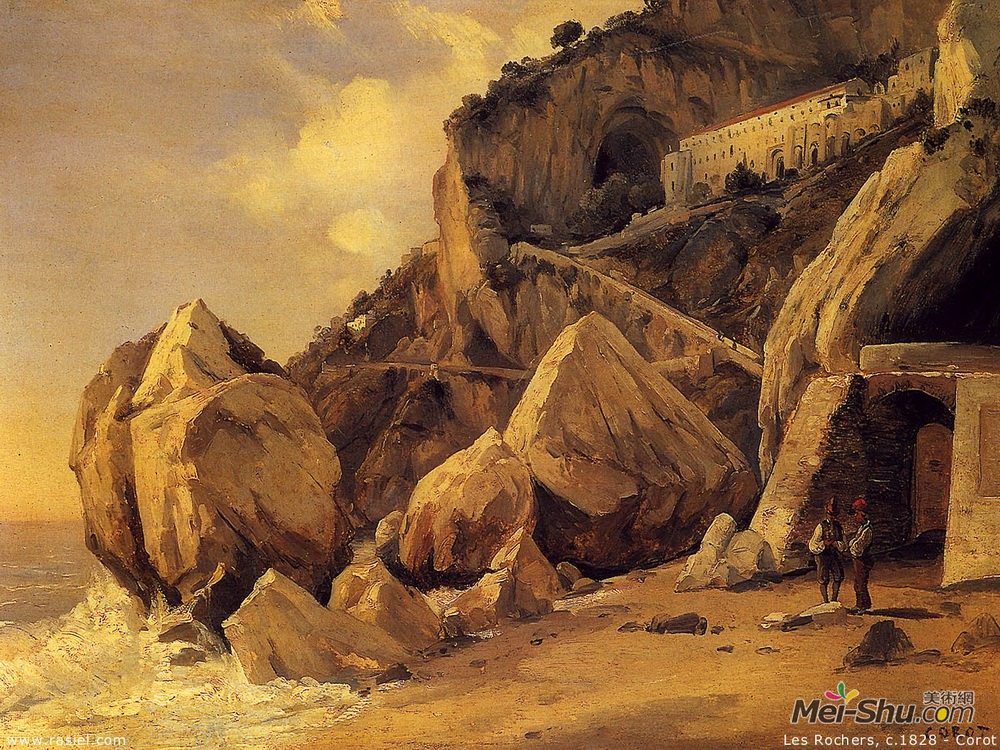 卡米耶·柯罗(Camille Corot)高清作品《阿马尔菲岩石》