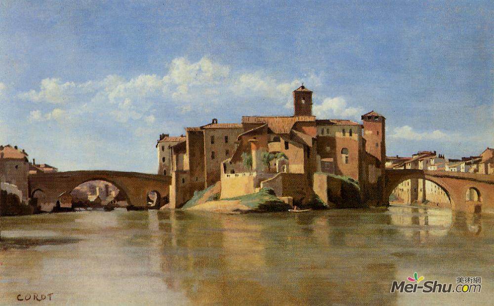 卡米耶·柯罗(Camille Corot)高清作品《君士坦丁大教堂罗马》