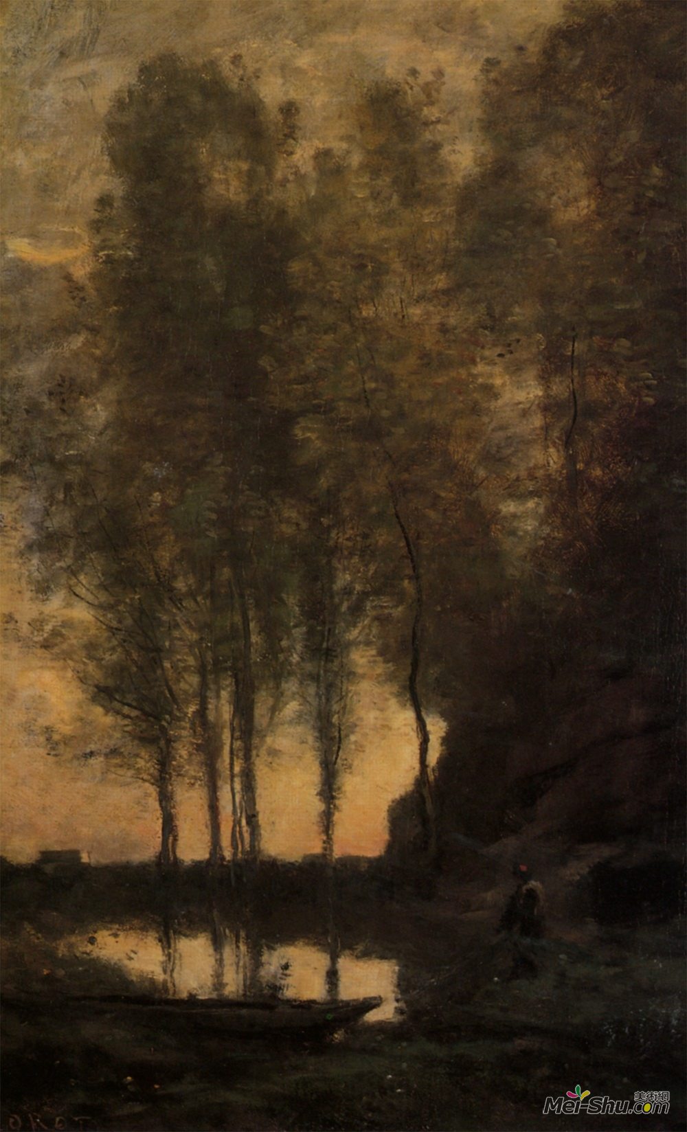 卡米耶·柯罗(Camille Corot)高清作品《费里曼绑着他的船》