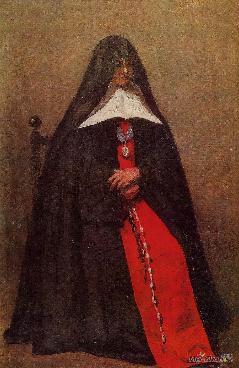 卡米耶·柯罗(Camille Corot)高清作品《The Mother Superior of the Convent of the Annonciades》