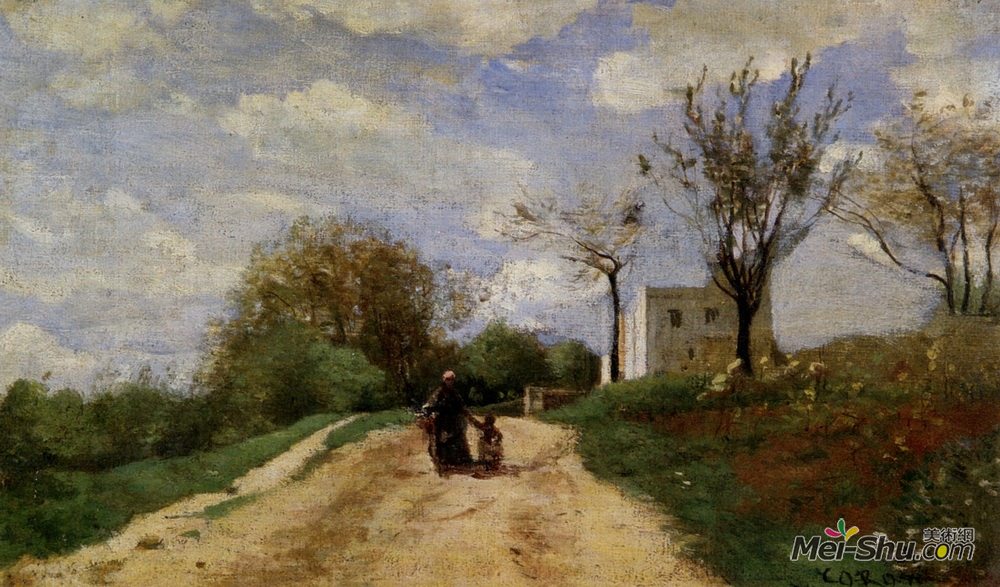 卡米耶·柯罗(Camille Corot)高清作品《通向房子的小路》