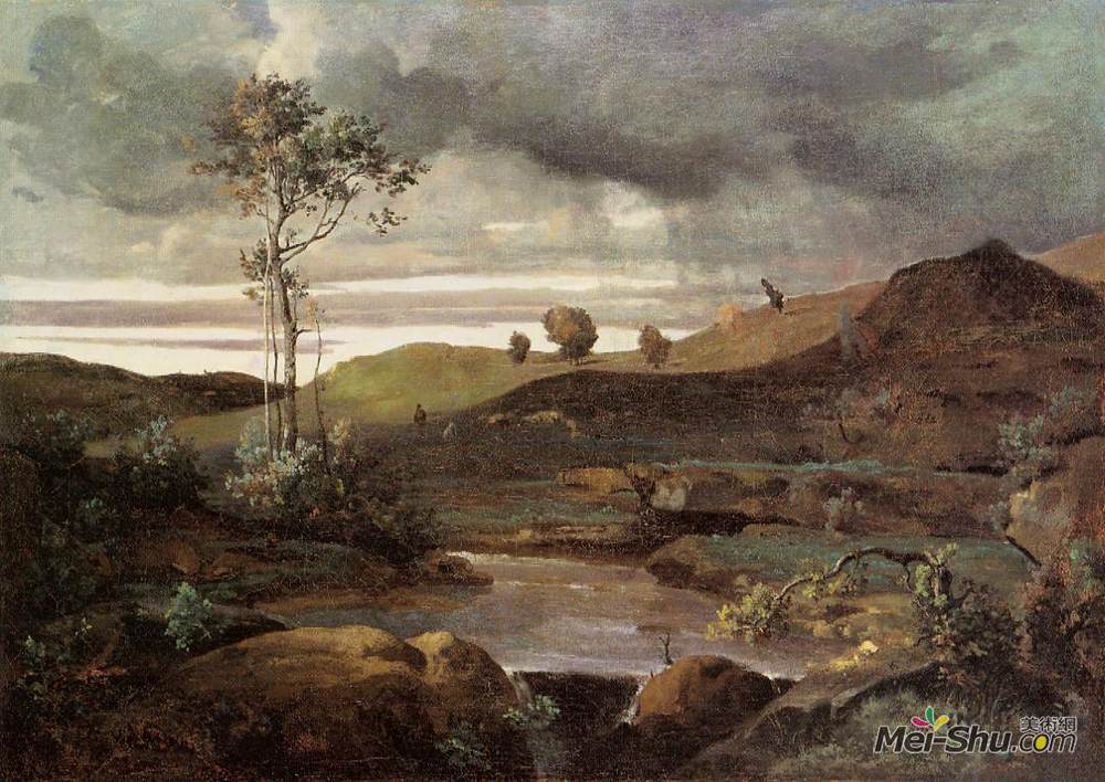 卡米耶·柯罗(Camille Corot)高清作品《冬季罗马平原》