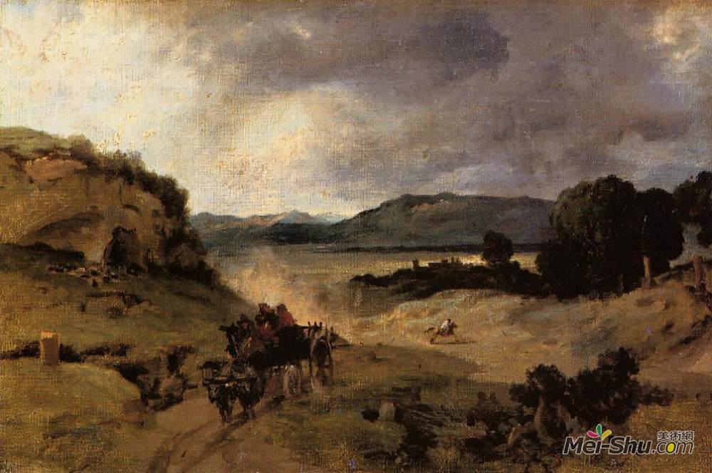 卡米耶·柯罗(Camille Corot)高清作品《The Roman Campagna (La Cervara)》