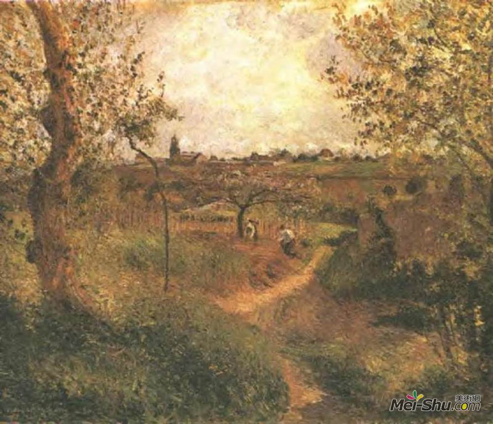 卡米耶·毕沙罗(Camille Pissarro)高清作品《穿过田野的小路》
