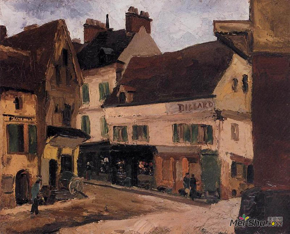 卡米耶·毕沙罗(Camille Pissarro)高清作品《A Square in La Roche Guyon》