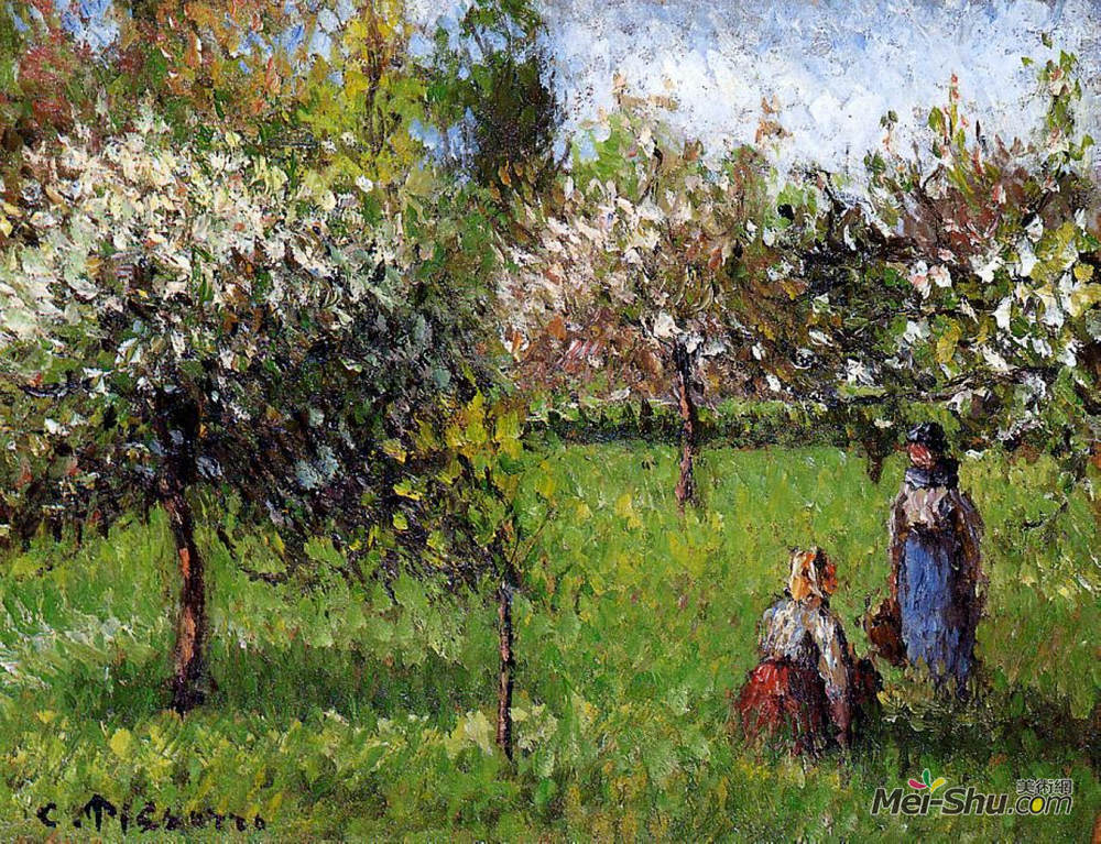 卡米耶·毕沙罗(Camille Pissarro)高清作品《Apple Blossoms, Eragny》