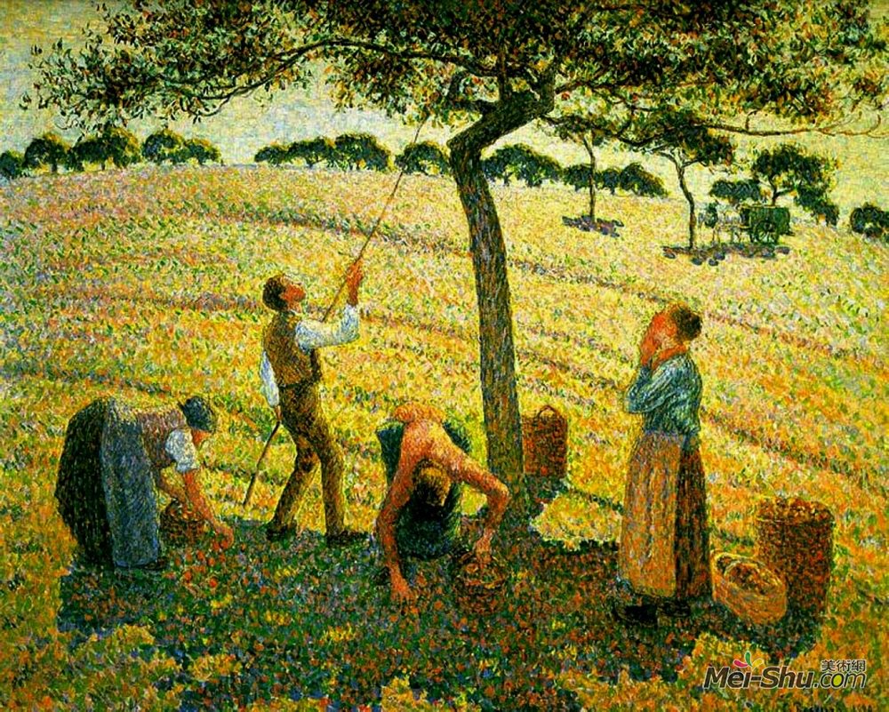 卡米耶·毕沙罗(Camille Pissarro)高清作品《Apple Picking at Eragny-sur-Epte》