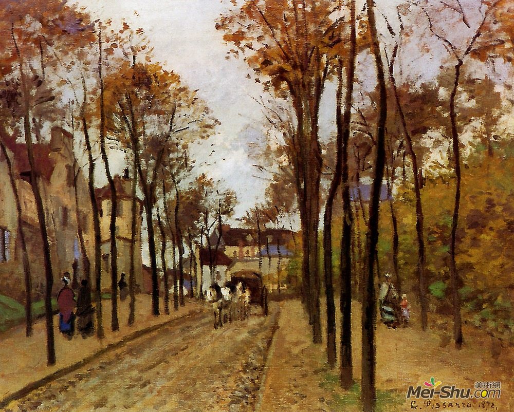 卡米耶·毕沙罗(Camille Pissarro)高清作品《大道的坑。蓬图瓦兹》