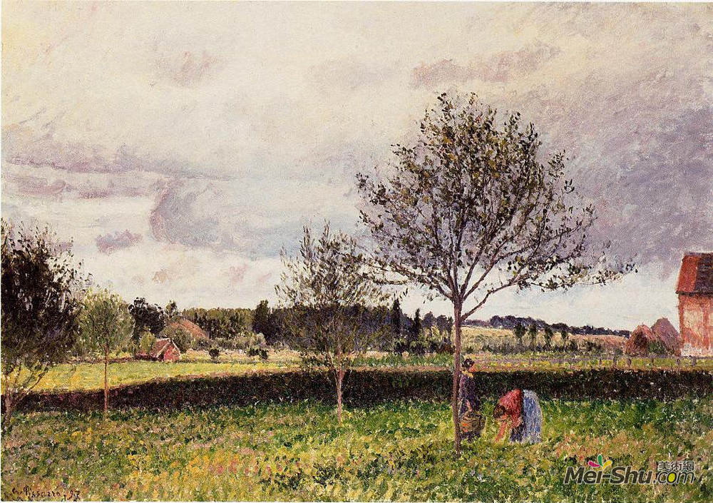 卡米耶·毕沙罗(Camille Pissarro)高清作品《Eragny Landscape, Le Pre》