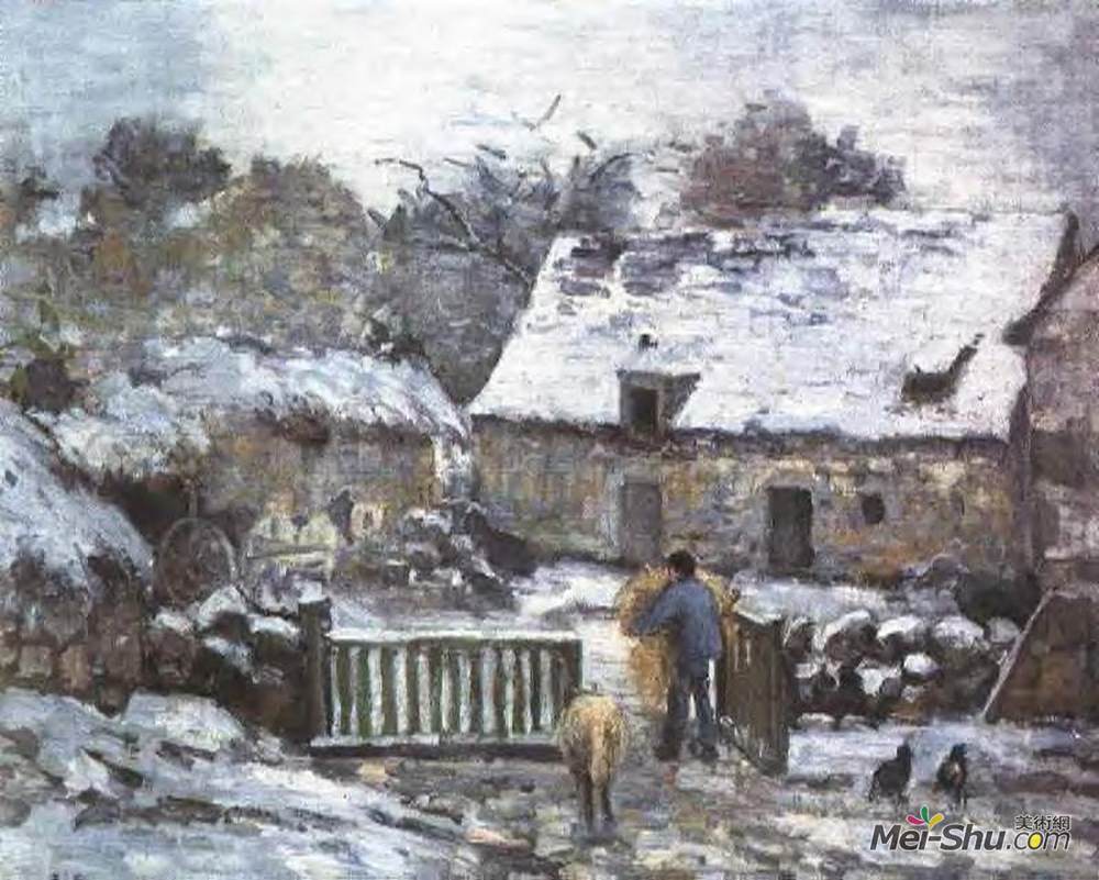 卡米耶·毕沙罗(Camille Pissarro)高清作品《Farm at Montfoucault 2》