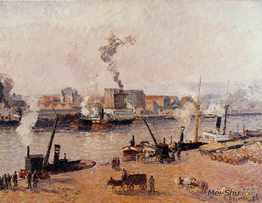 卡米耶·毕沙罗(Camille Pissarro)高清作品《雾晨，鲁昂》