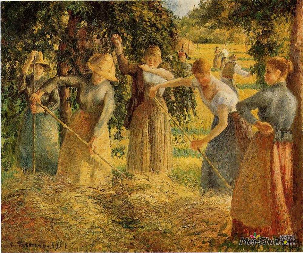 卡米耶·毕沙罗(Camille Pissarro)高清作品《Harvest at Eragny》