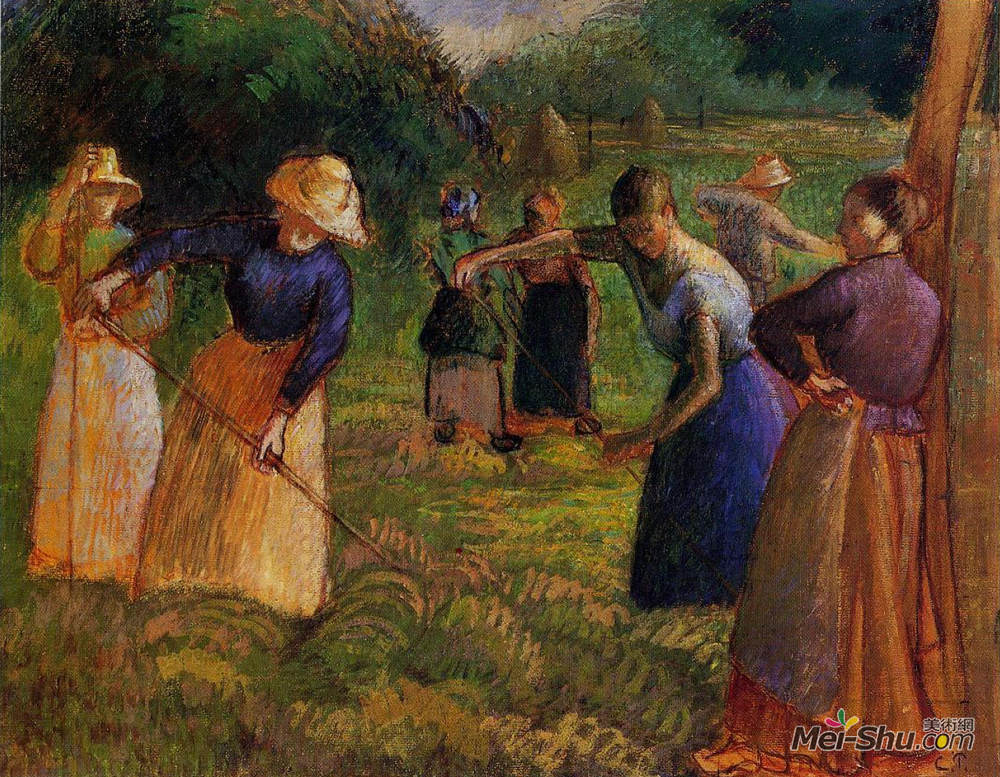 卡米耶·毕沙罗(Camille Pissarro)高清作品《Haymaking in Eragny》