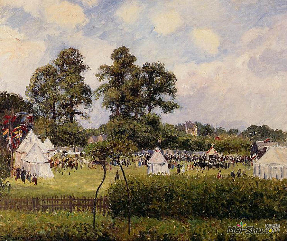 卡米耶·毕沙罗(Camille Pissarro)高清作品《Jubilie Celebration at Bedford Park, London》