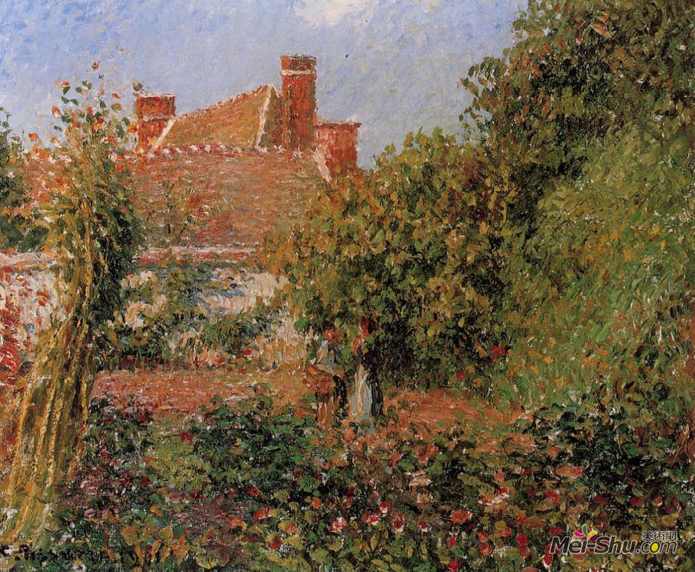 卡米耶·毕沙罗(Camille Pissarro)高清作品《Eragny的厨房花园，下午》
