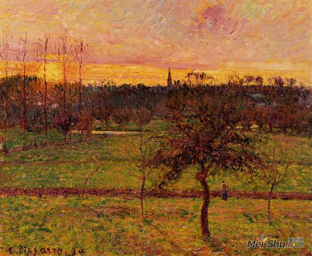 卡米耶·毕沙罗(Camille Pissarro)高清作品《Landscape at Eragny》