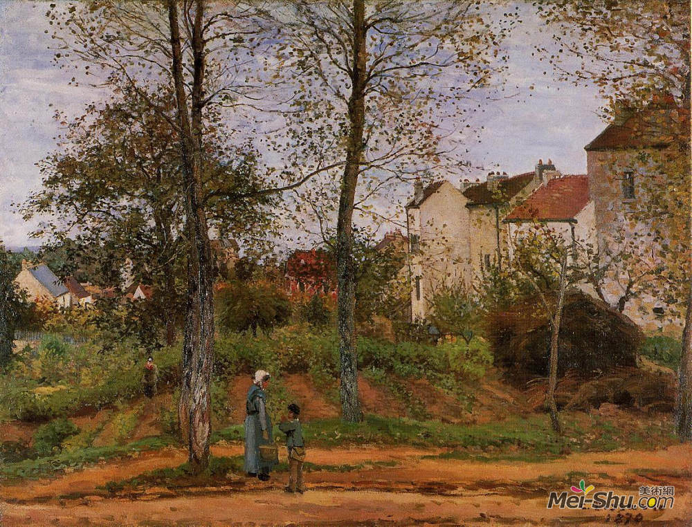 卡米耶·毕沙罗(Camille Pissarro)高清作品《Landscape near Louveciennes 2》