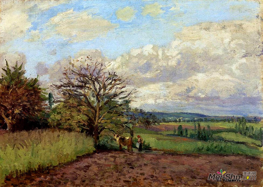 卡米耶·毕沙罗(Camille Pissarro)高清作品《考赫德的风景》