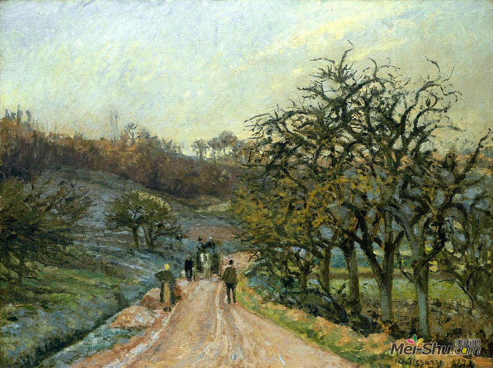 卡米耶·毕沙罗(Camille Pissarro)高清作品《Lane of Apple Trees near Osny, Pontoise》
