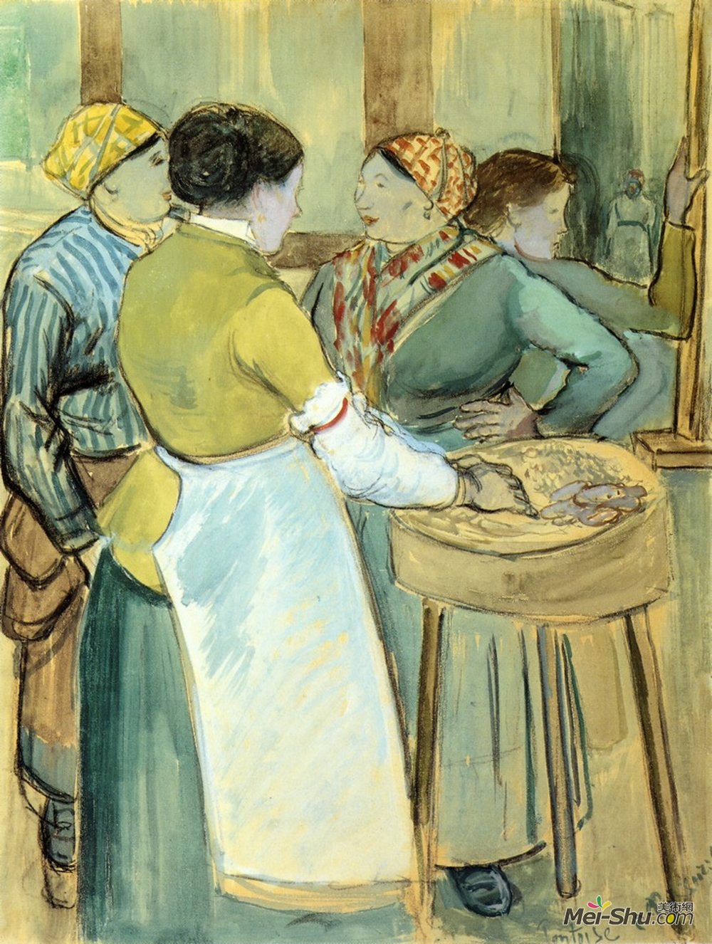 卡米耶·毕沙罗(Camille Pissarro)高清作品《蓬图瓦兹市场》