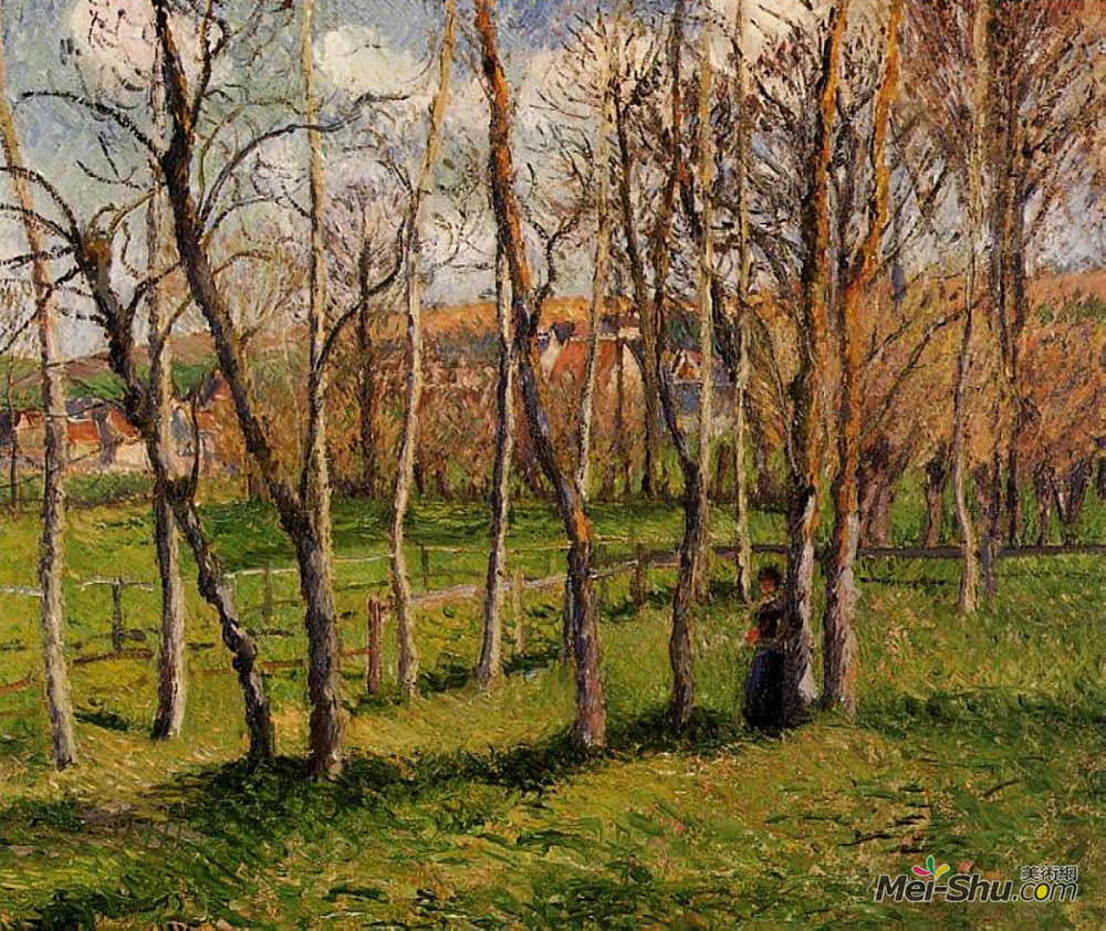 卡米耶·毕沙罗(Camille Pissarro)高清作品《Meadow at Bazincourt》