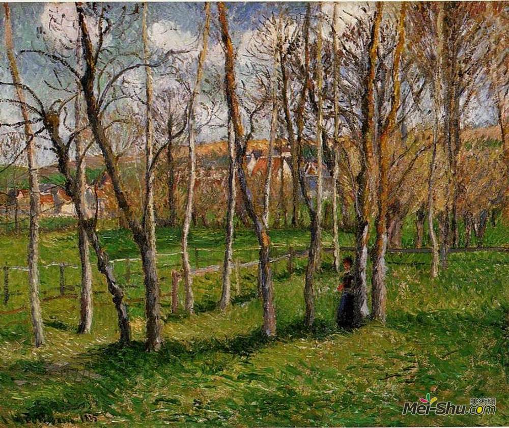 卡米耶·毕沙罗(Camille Pissarro)高清作品《Meadow at Bazincourt》