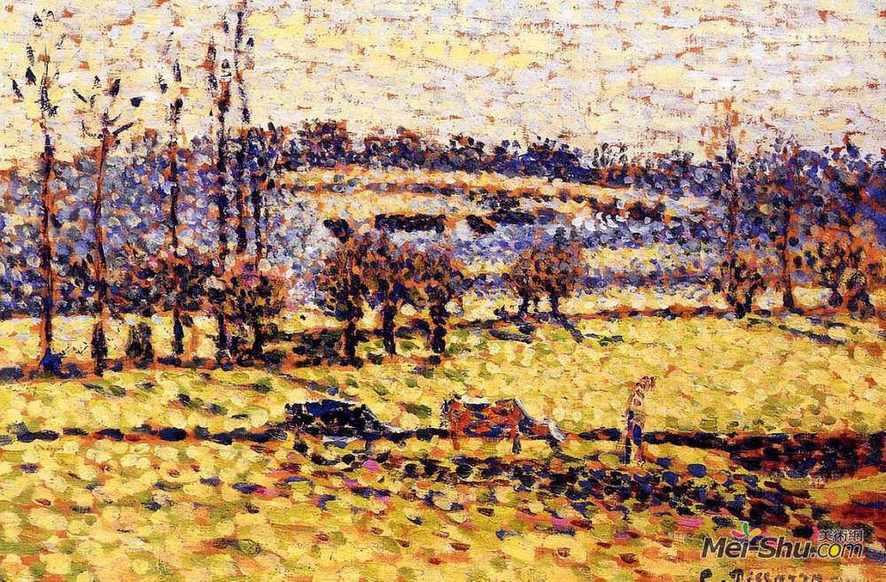 卡米耶·毕沙罗(Camille Pissarro)高清作品《Meadow at Bazincourt》